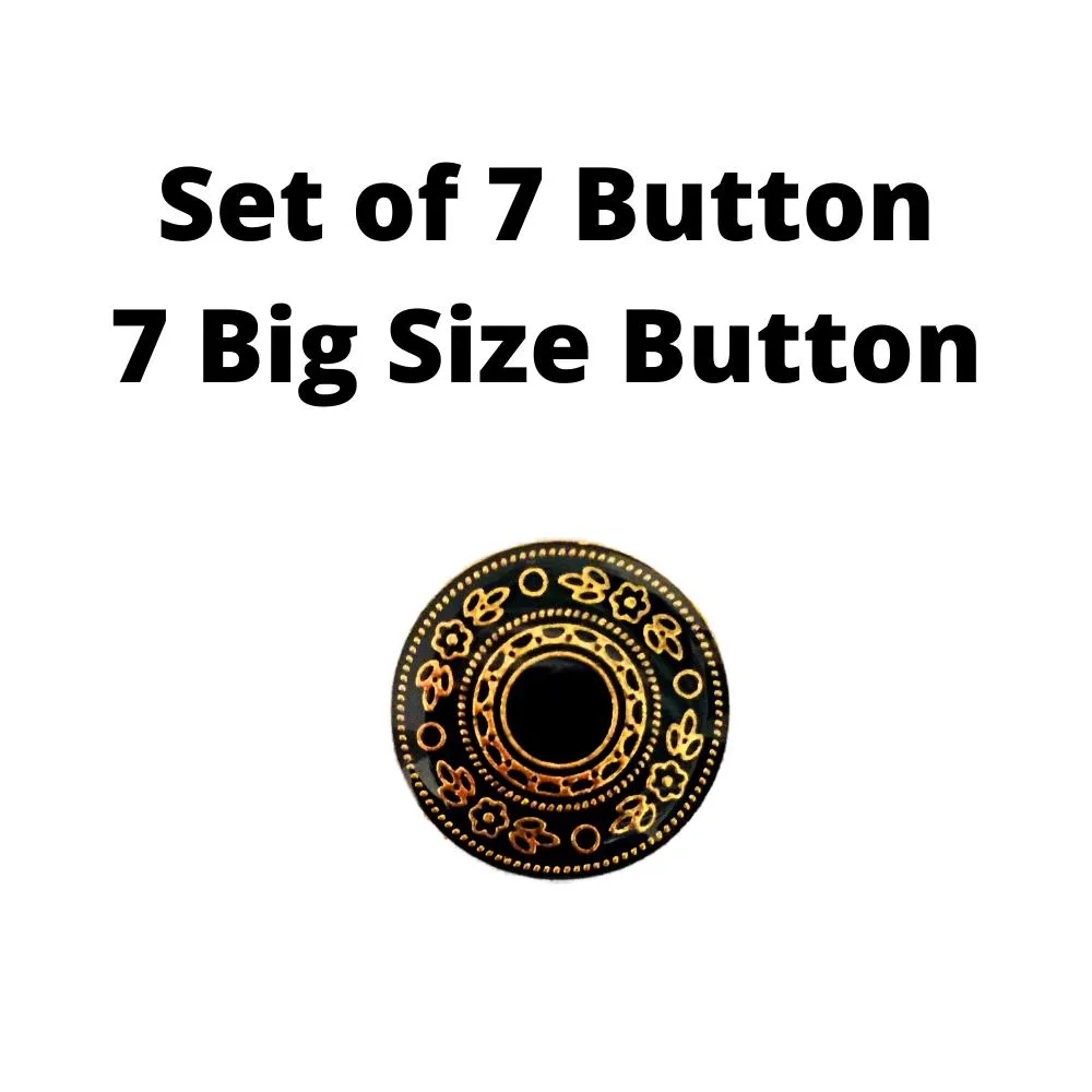 Black Gold Designer Metal Coat Buttons