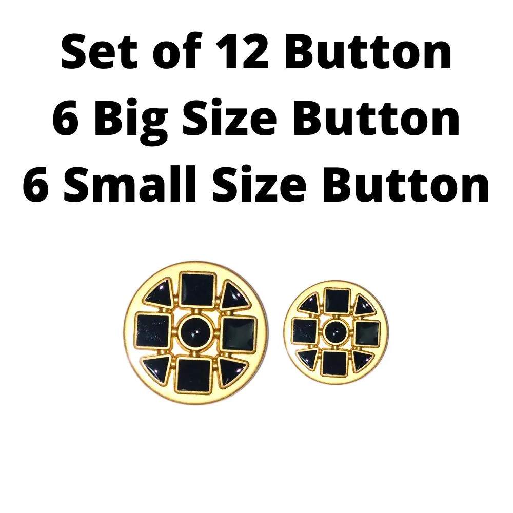 Black Golden Designer Metal Suit Buttons