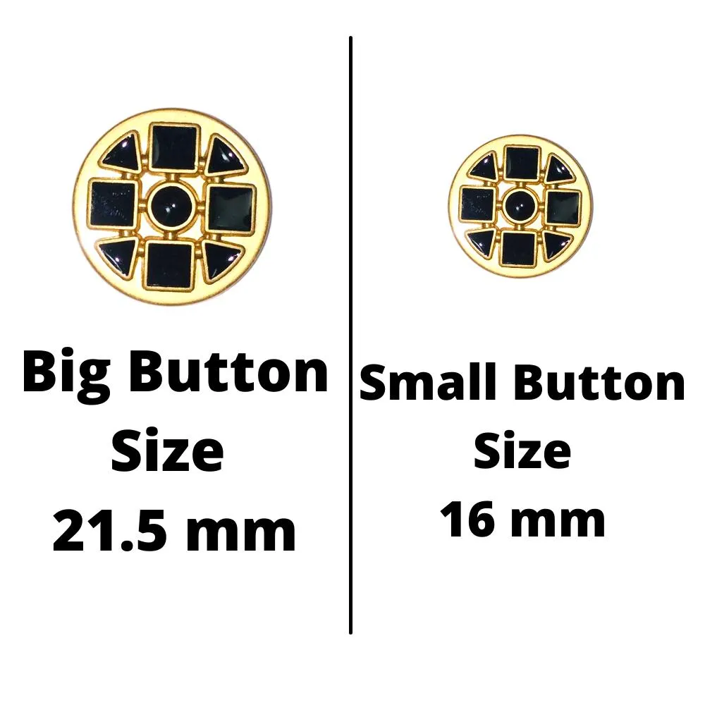 Black Golden Designer Metal Suit Buttons