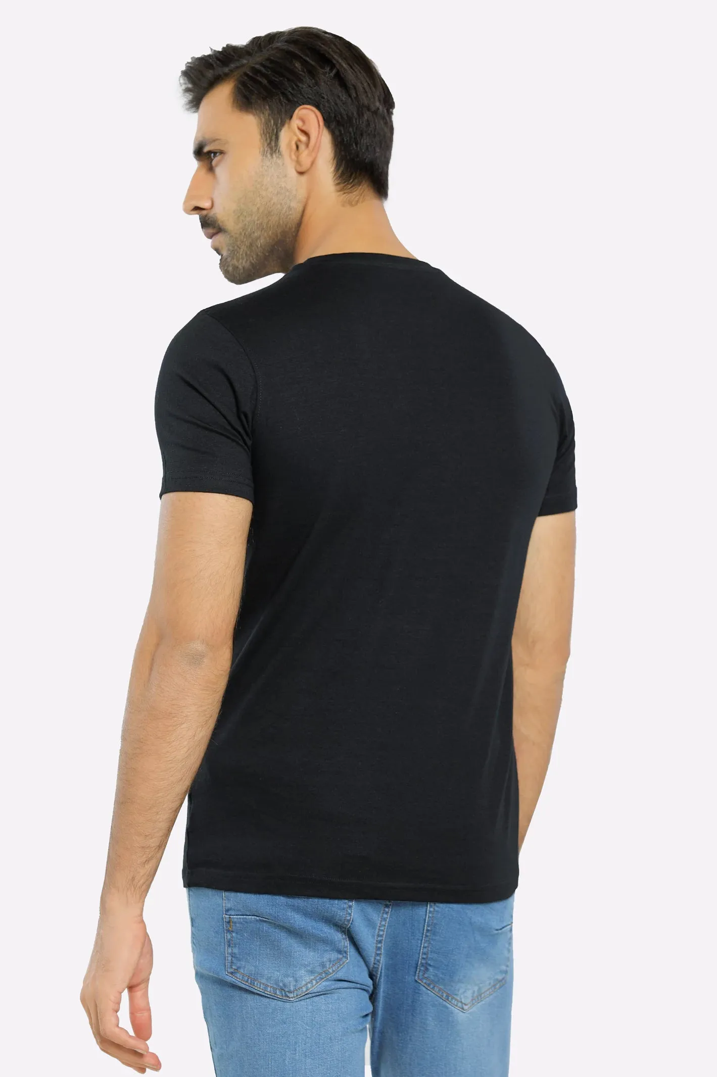 Black Graphic Printed Tees