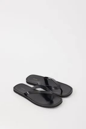 Black Leather City Sandal