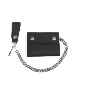 Black Leather Oil Tanned Bi-Fold Wallet
