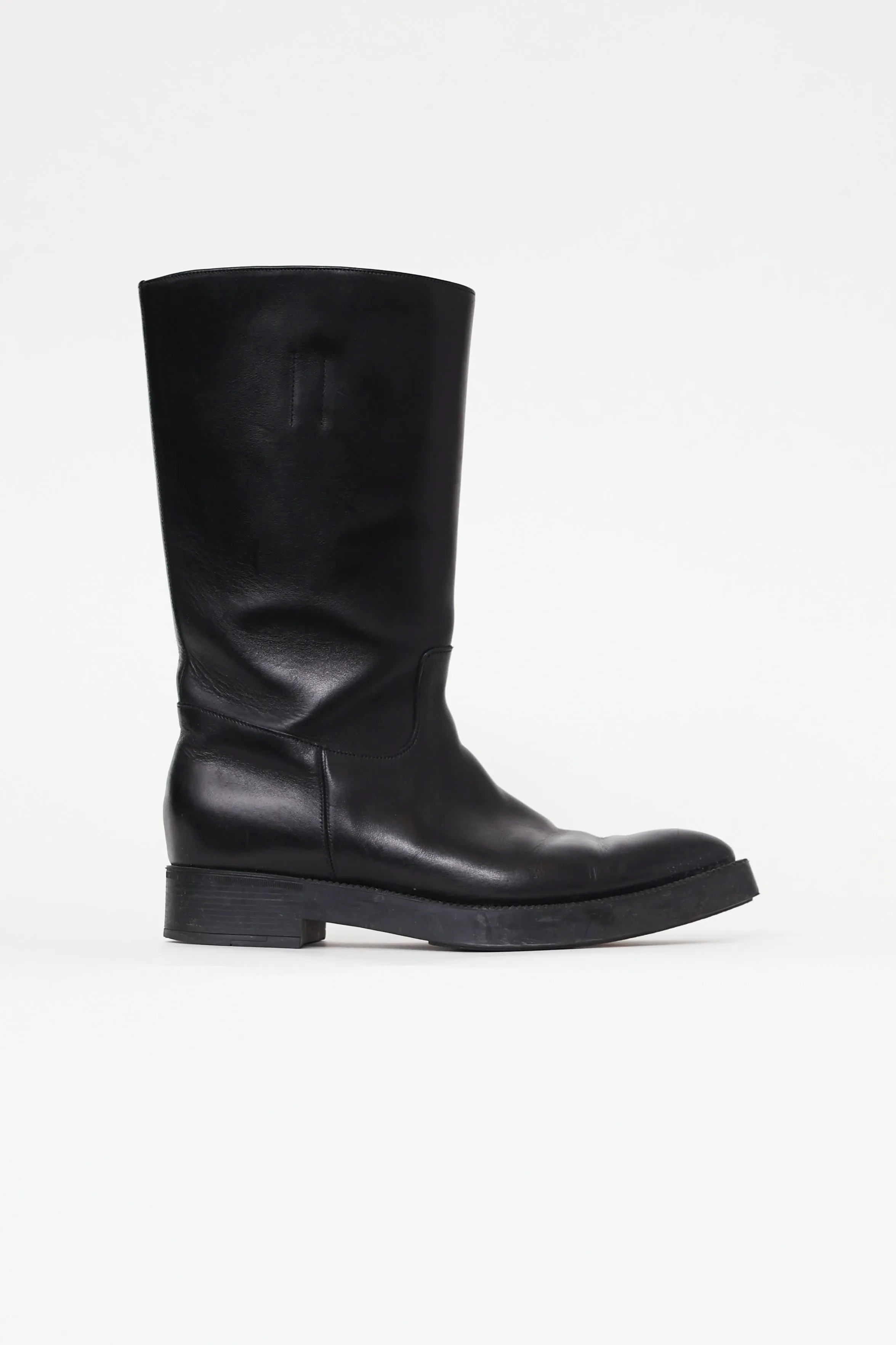 Black Leather Riding Boot