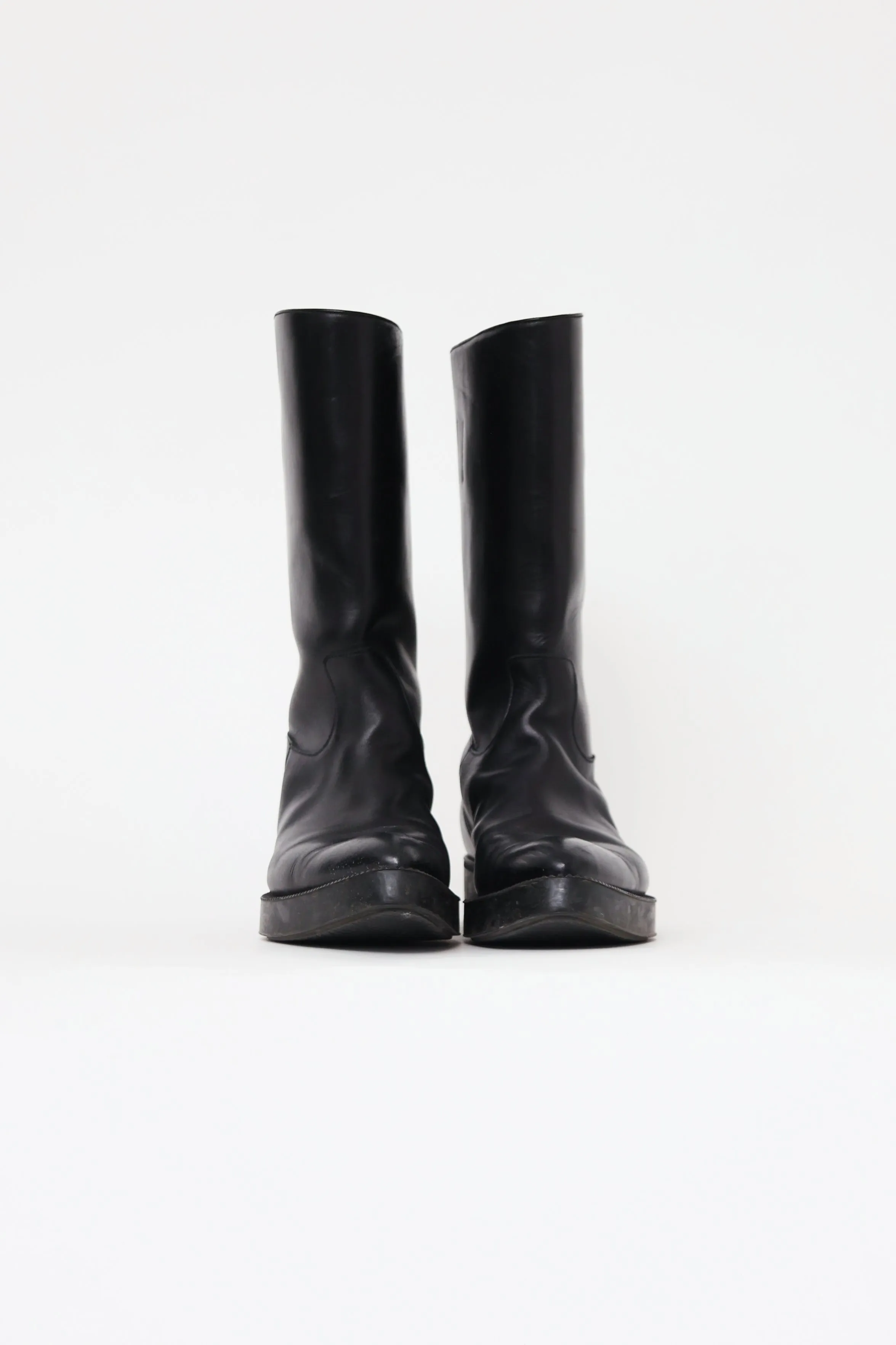 Black Leather Riding Boot
