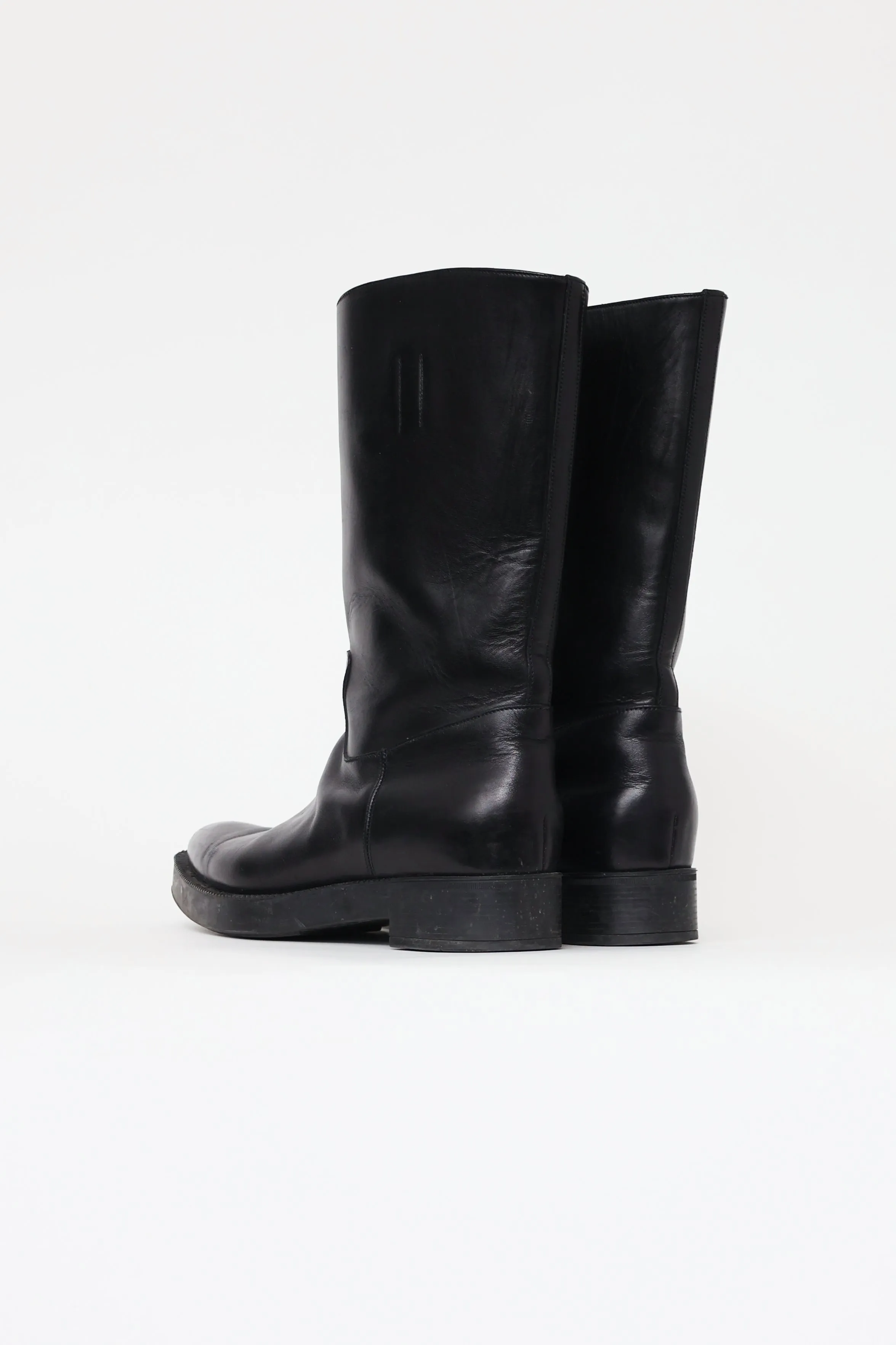 Black Leather Riding Boot