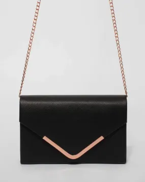 Black Lila Envelope Clutch Bag
