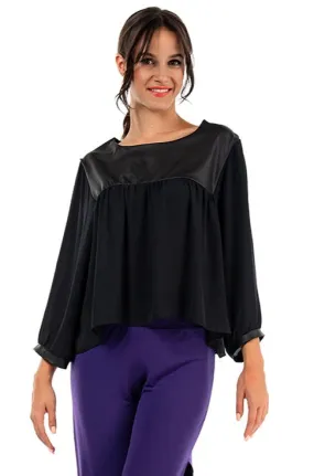 Black Loose Casual Blouse (S)