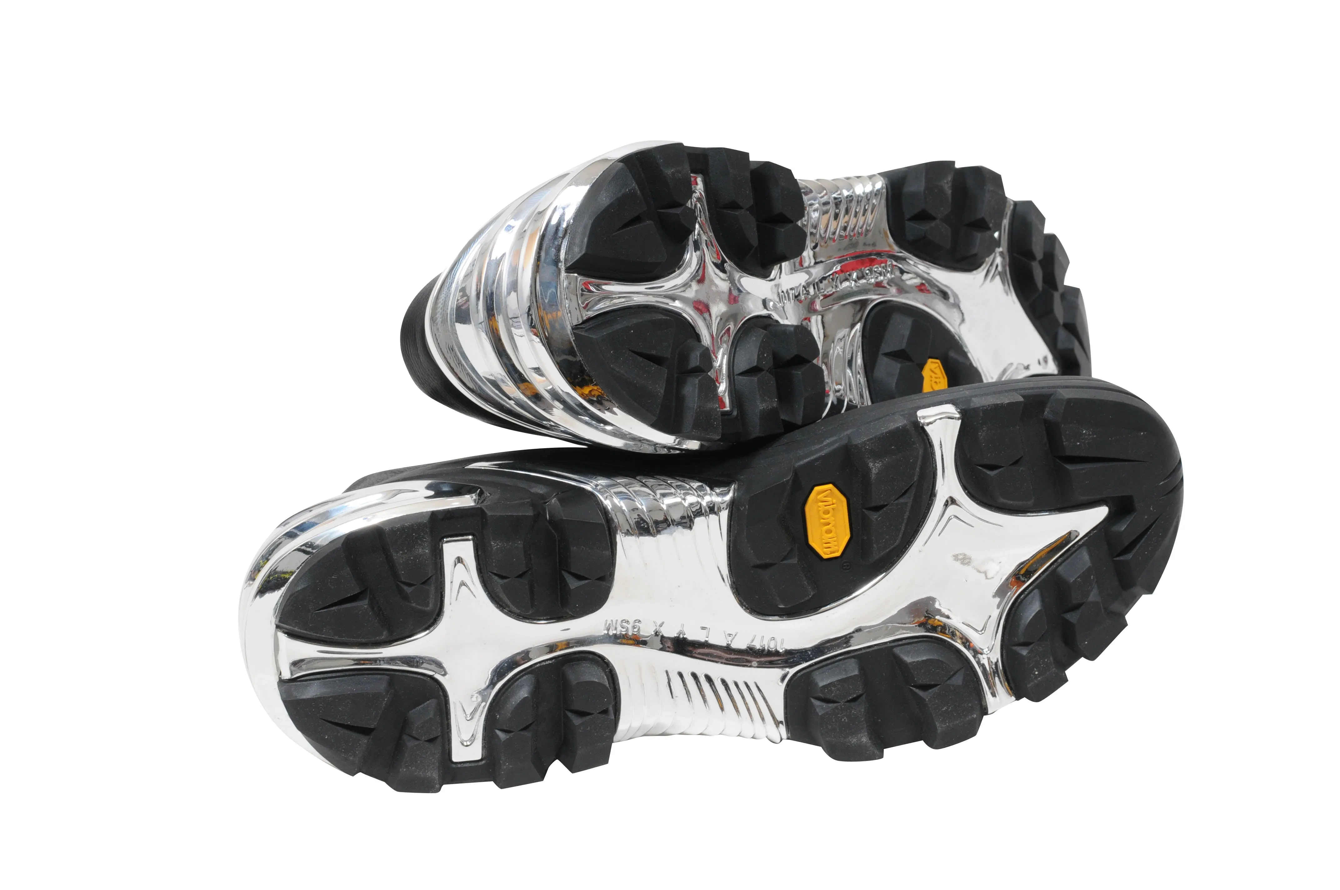 Black Mesh Buckle Vibram Sole Low Top Sneakers