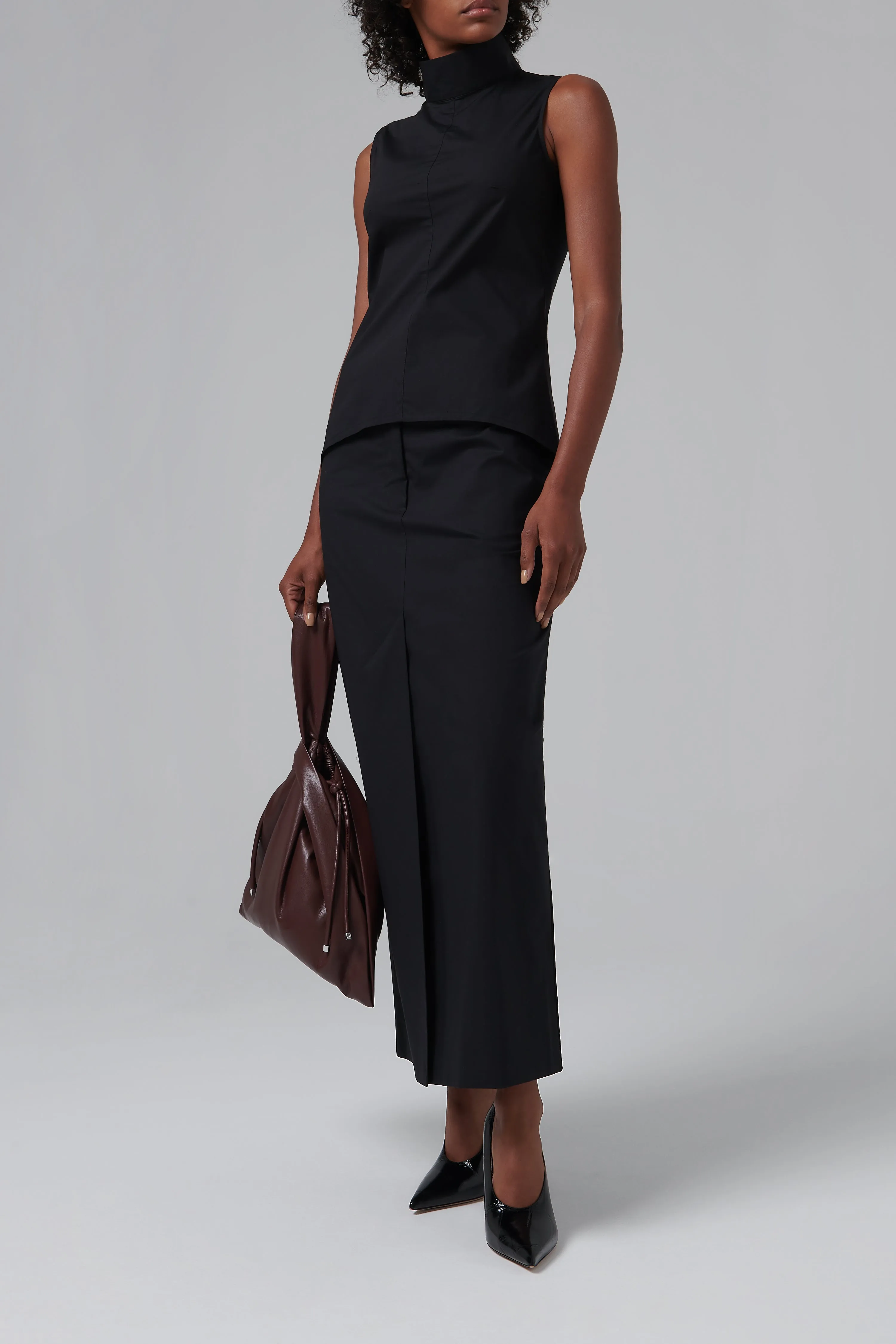 Black Midi Pencil Skirt
