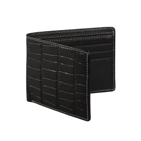 Black Mock Gator Leather Wallet