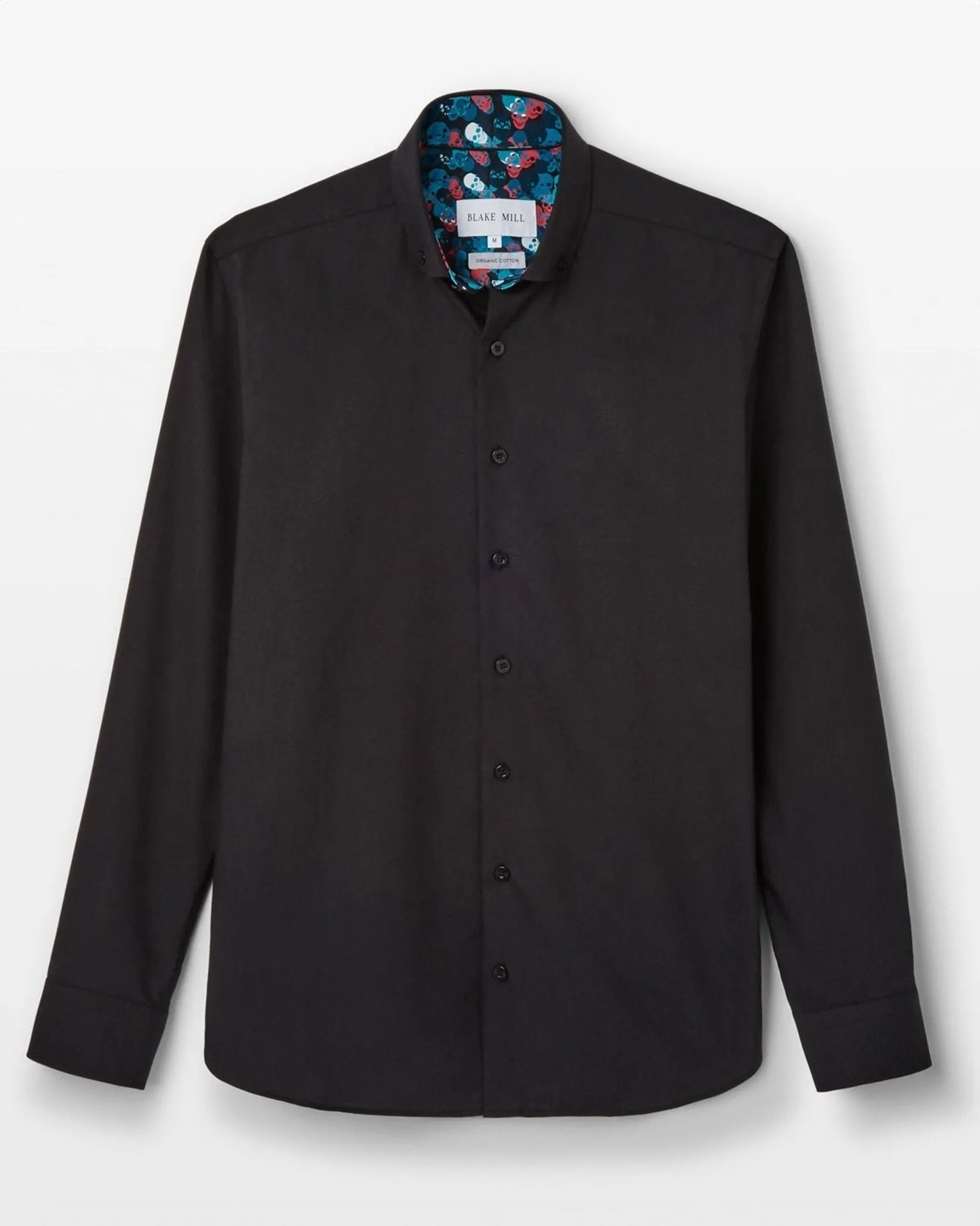 Black Oxford with Skulls Accents Button-Down Shirt