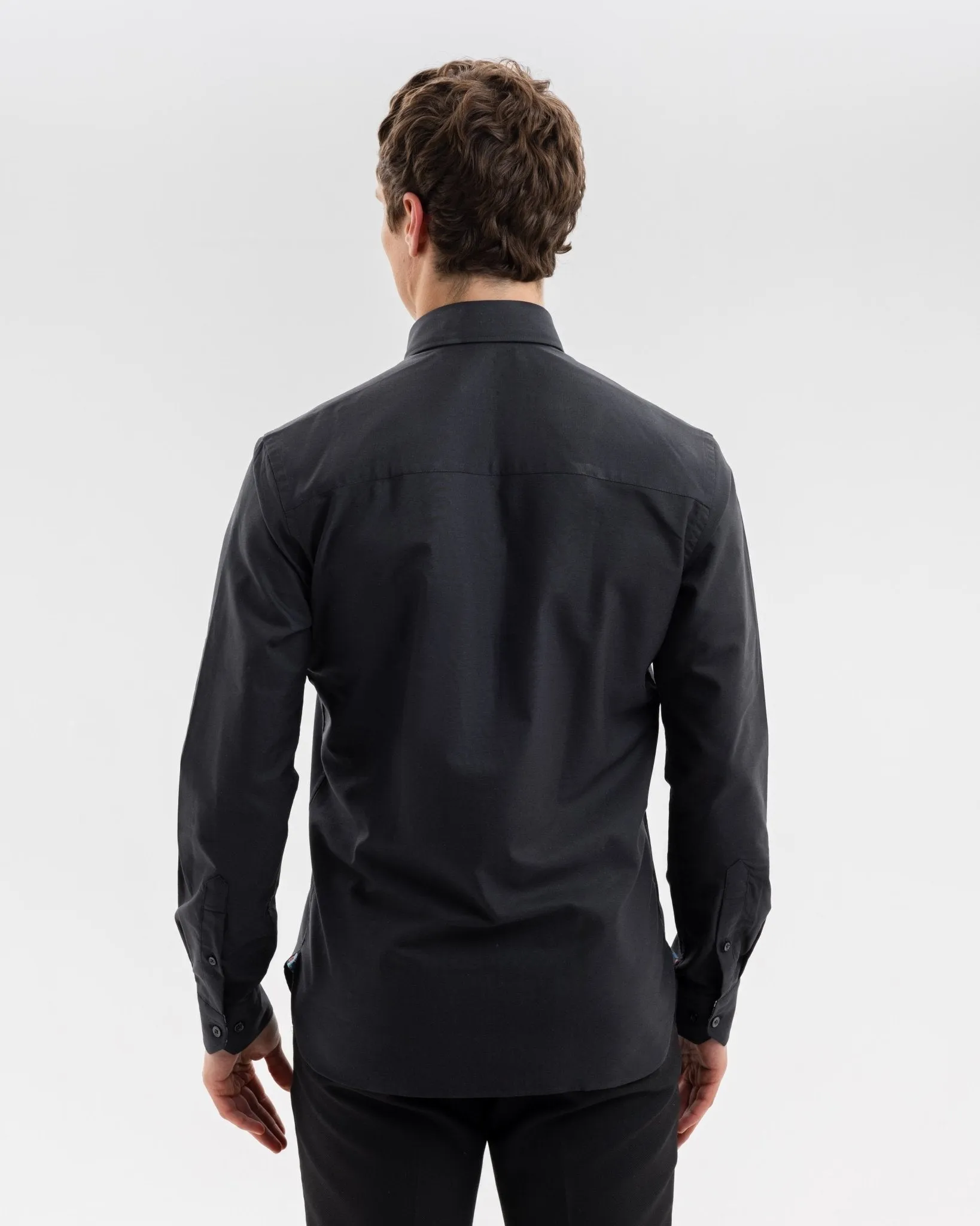 Black Oxford with Skulls Accents Button-Down Shirt