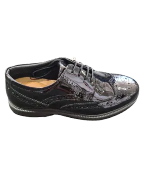 Black patent verity brogue