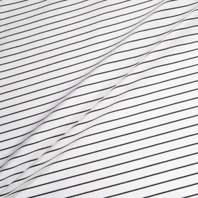 Black Pinstriped White Cotton