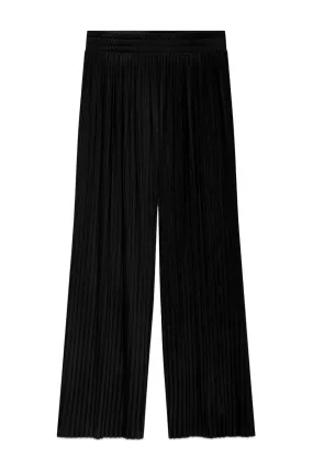Black Pleated Wide Trousers