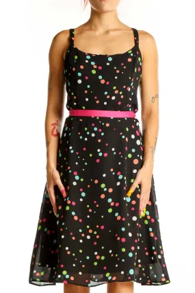 Black Polka Dot Sleeveless Dress