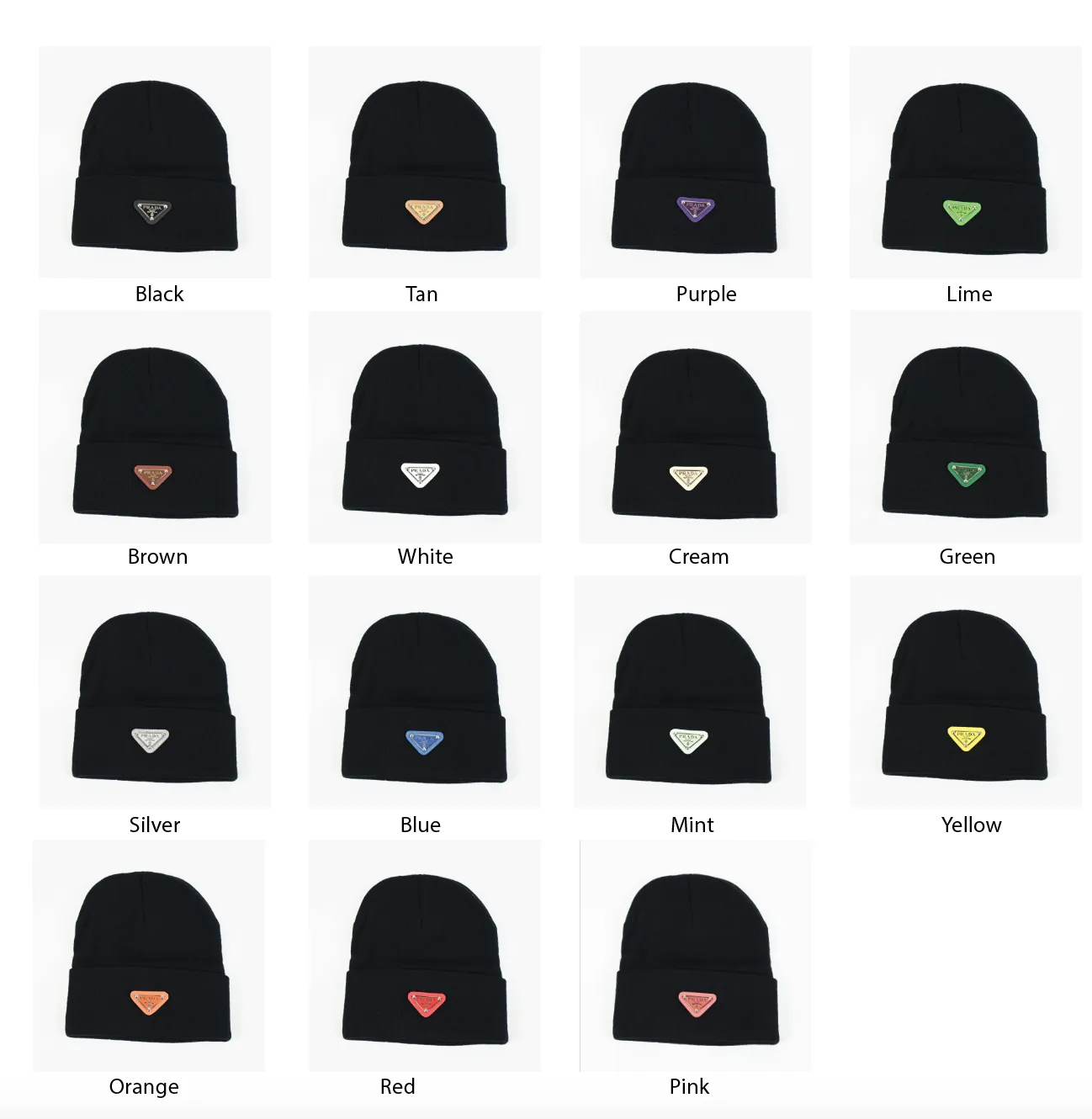 Black Rib style beanie (14 emblem colors available)