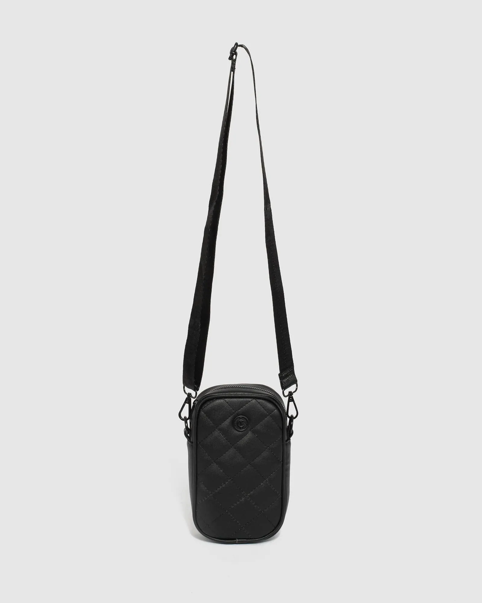 Black Rubee Quilted Crossbody Phone Bag