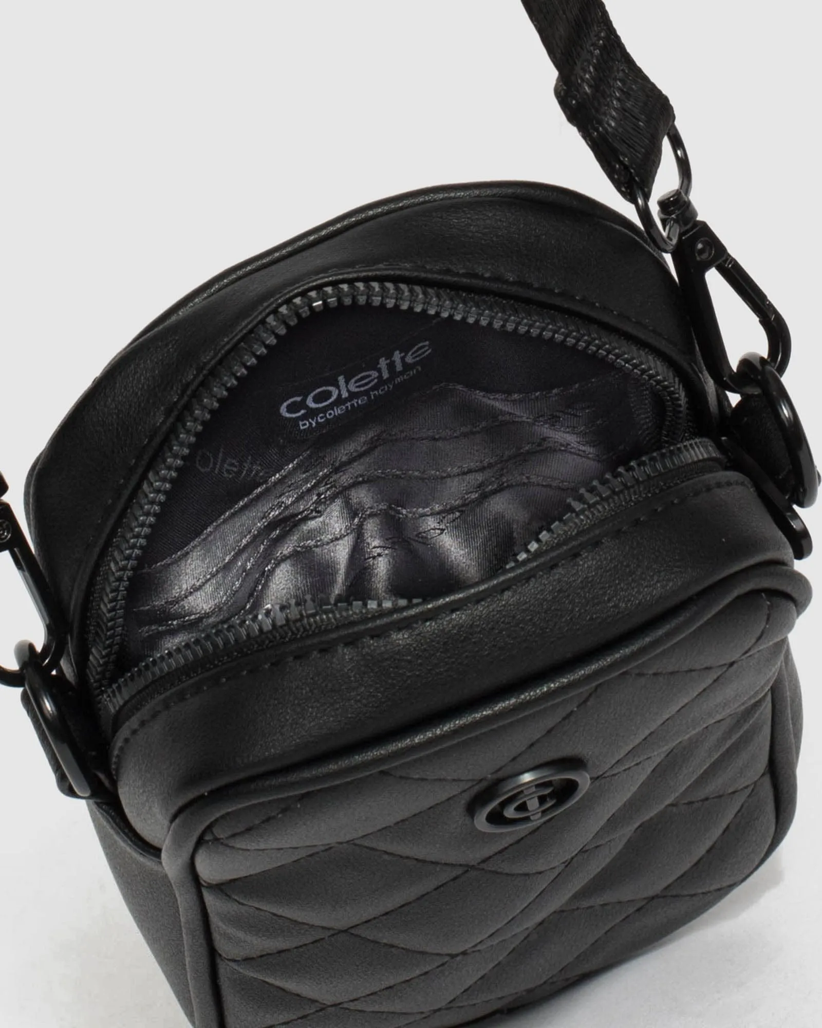 Black Rubee Quilted Crossbody Phone Bag