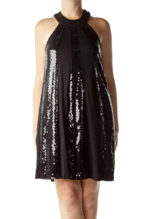 Black Sequin Tent Dress
