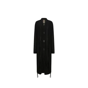 Black Side Ruched Patchwork Cardigan