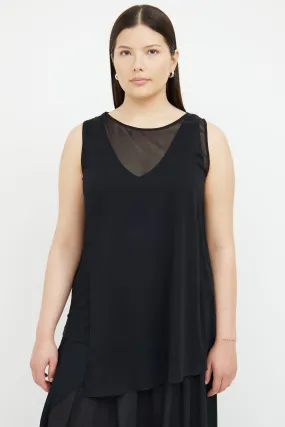Black Silk Overlay Top