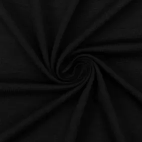 Black Solid Stretch Spandex Bamboo Jersey Knit Fabric