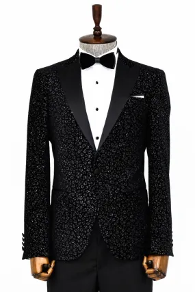Black Sparkle Cheetah Prom Blazer