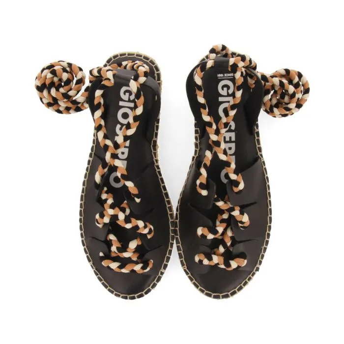 Black super comfortable leather espadrilles