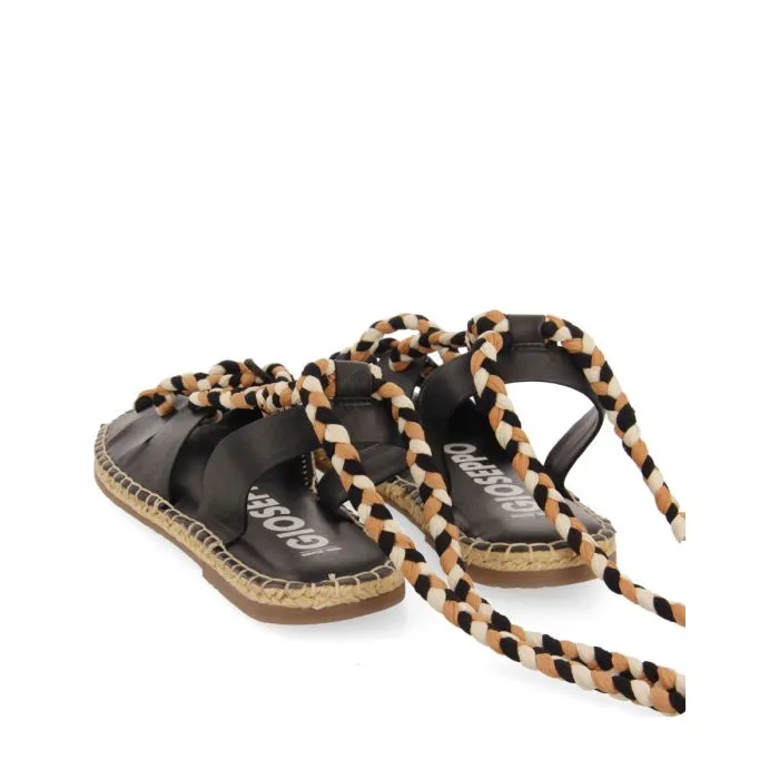 Black super comfortable leather espadrilles