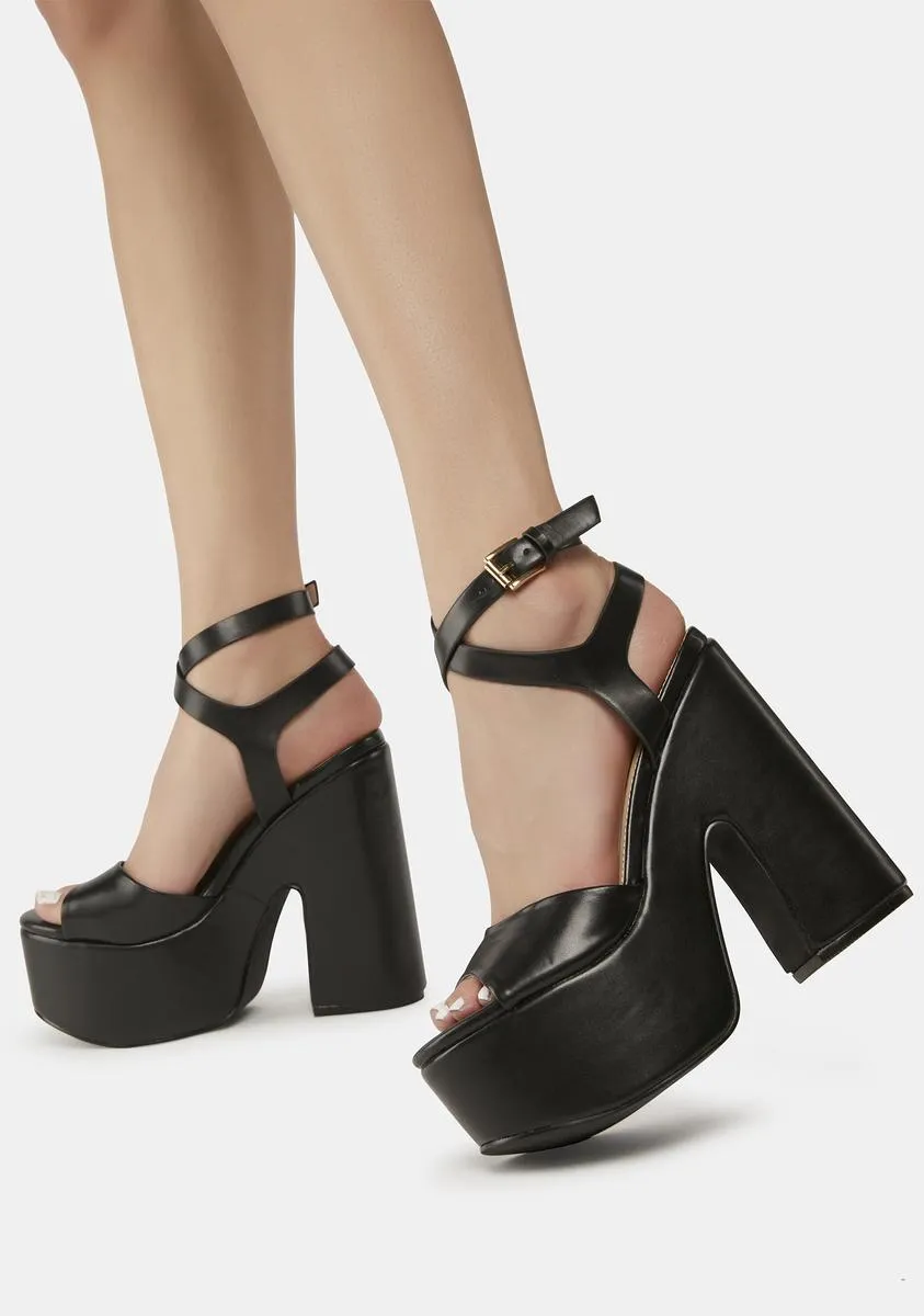 Black Taga Platform Heels