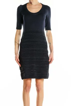 Black Textured Bodycon Dress