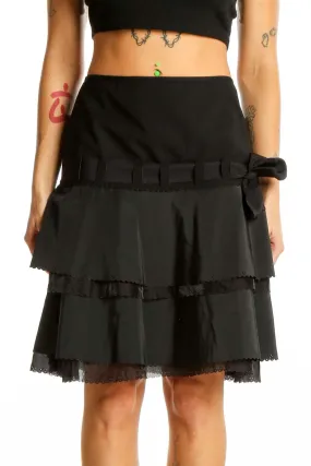 Black Tiered Ruffle Skirt