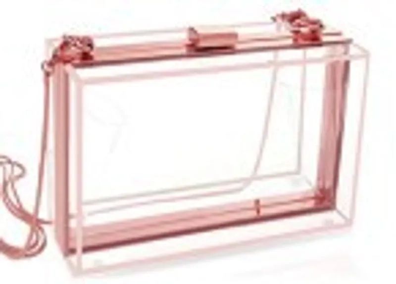 Black Transparent Pink Arylic Solid Color Square Evening Bags