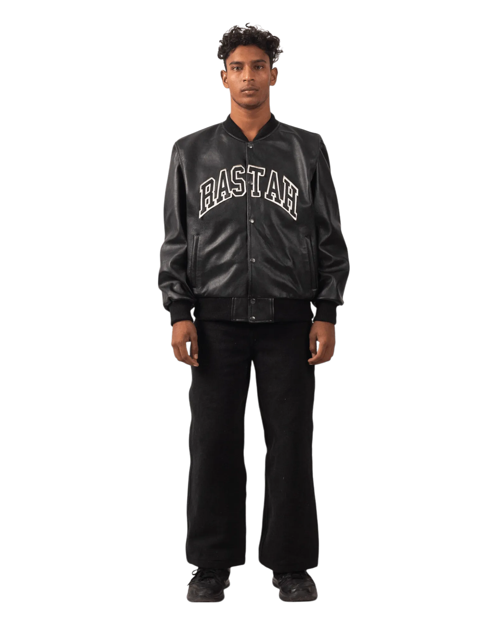 BLACK VARSITY LEATHER JACKET
