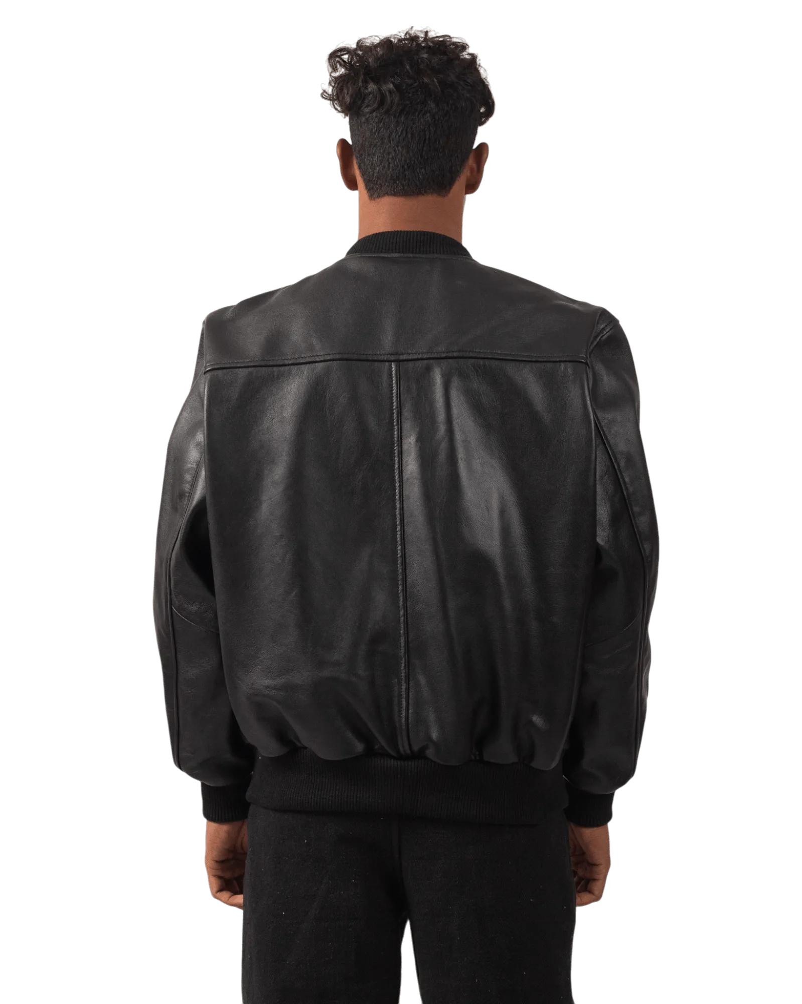 BLACK VARSITY LEATHER JACKET