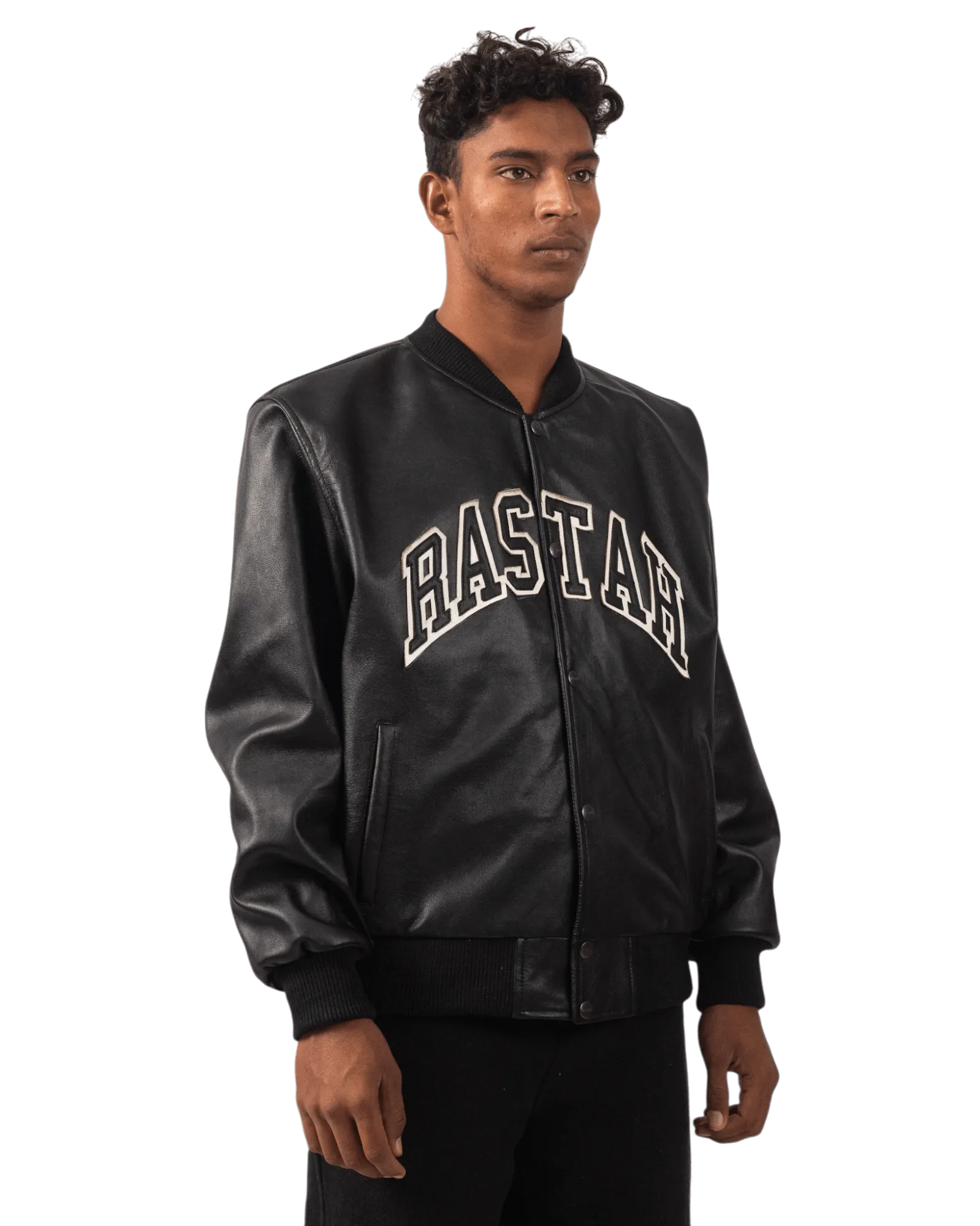 BLACK VARSITY LEATHER JACKET