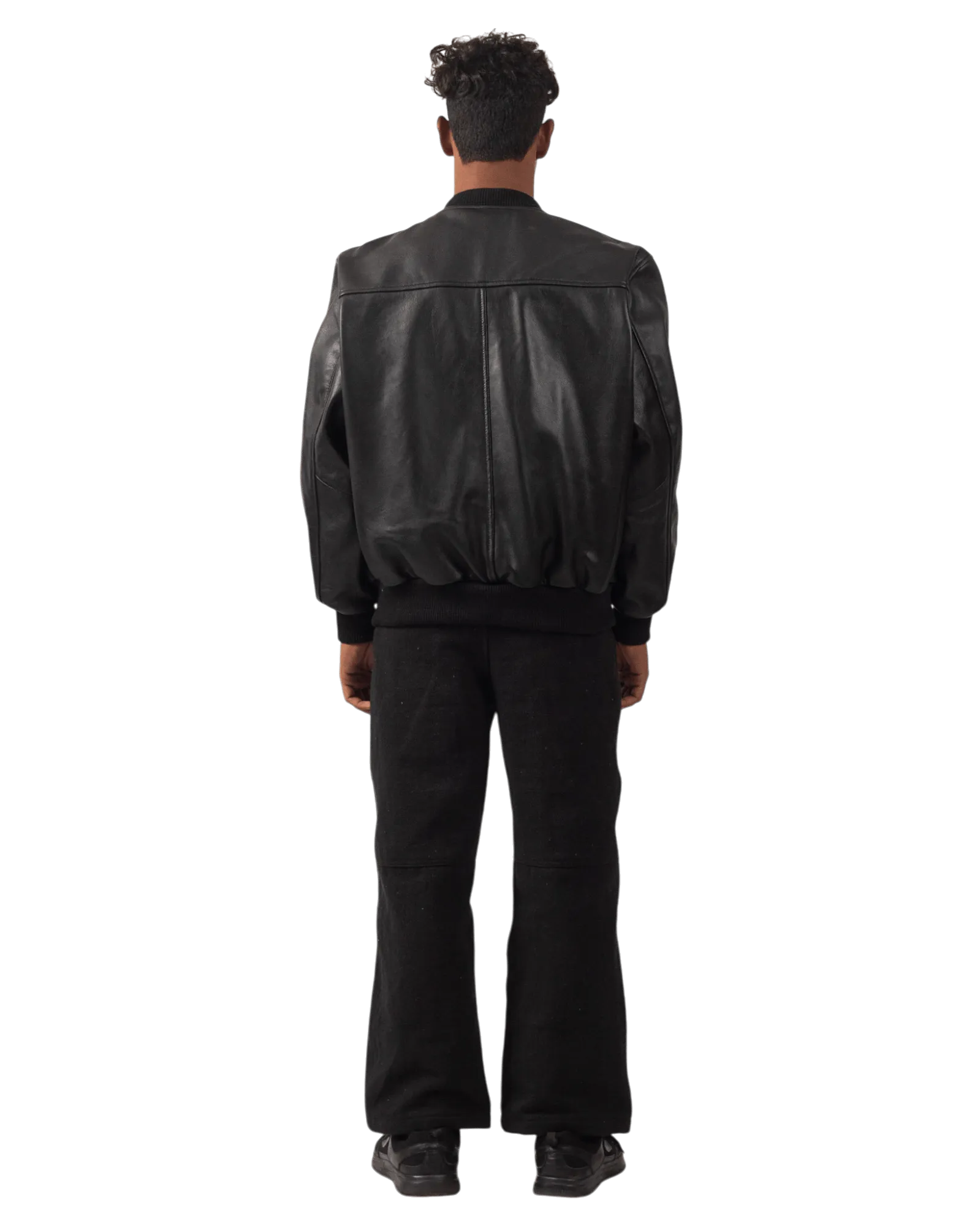 BLACK VARSITY LEATHER JACKET