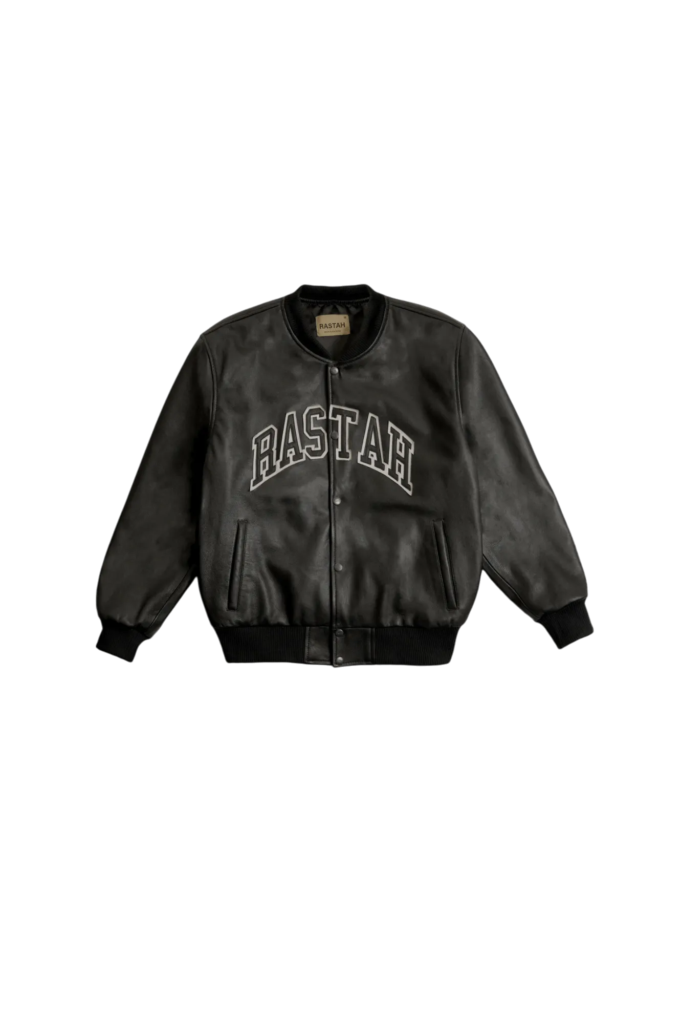 BLACK VARSITY LEATHER JACKET