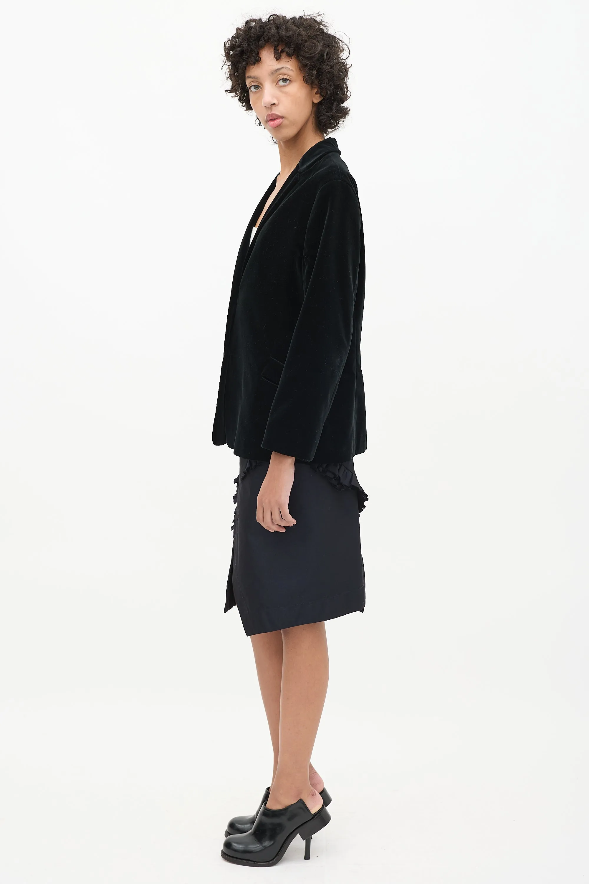 Black Velvet & Cashmere Blend Blazer