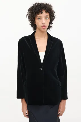 Black Velvet & Cashmere Blend Blazer