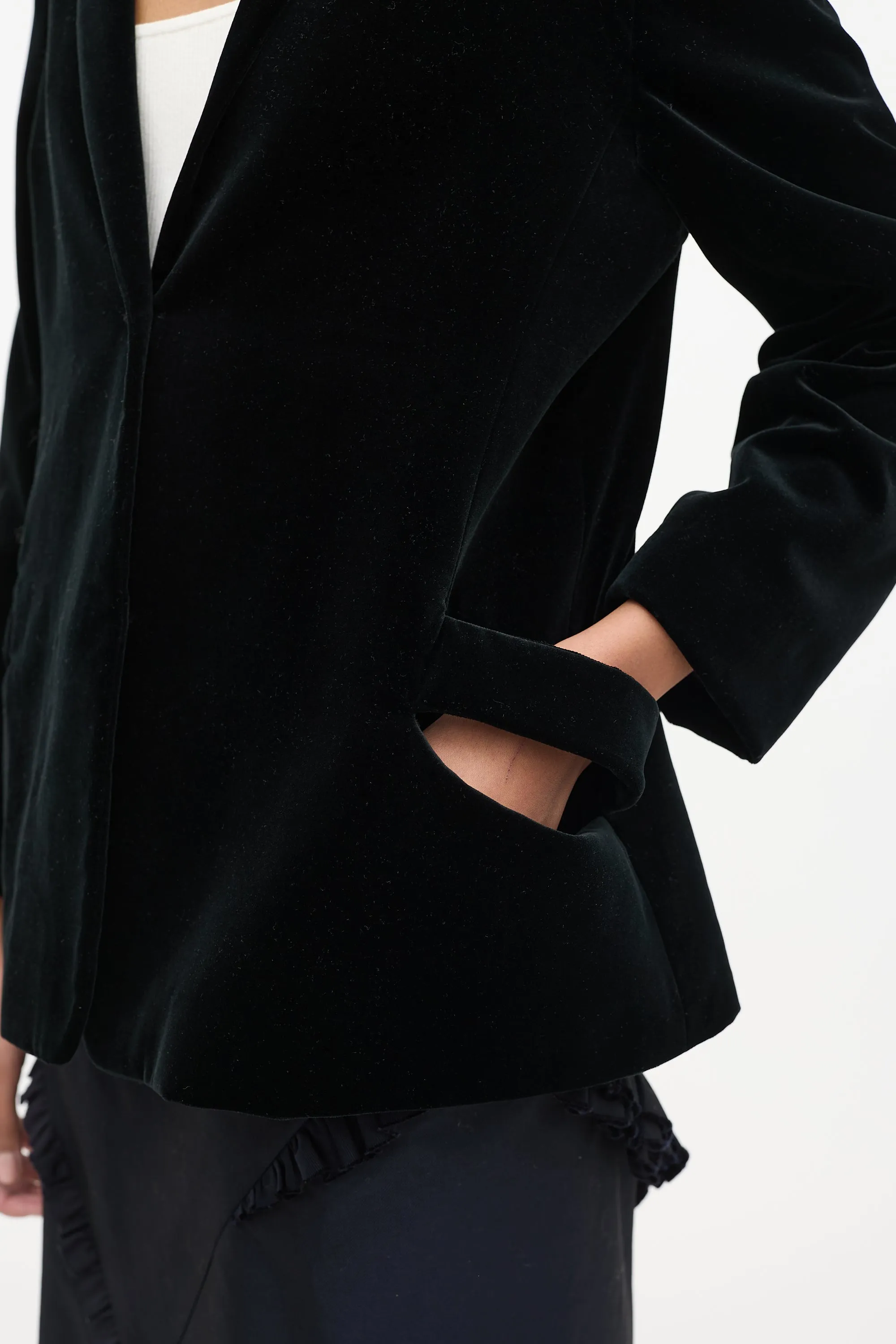 Black Velvet & Cashmere Blend Blazer