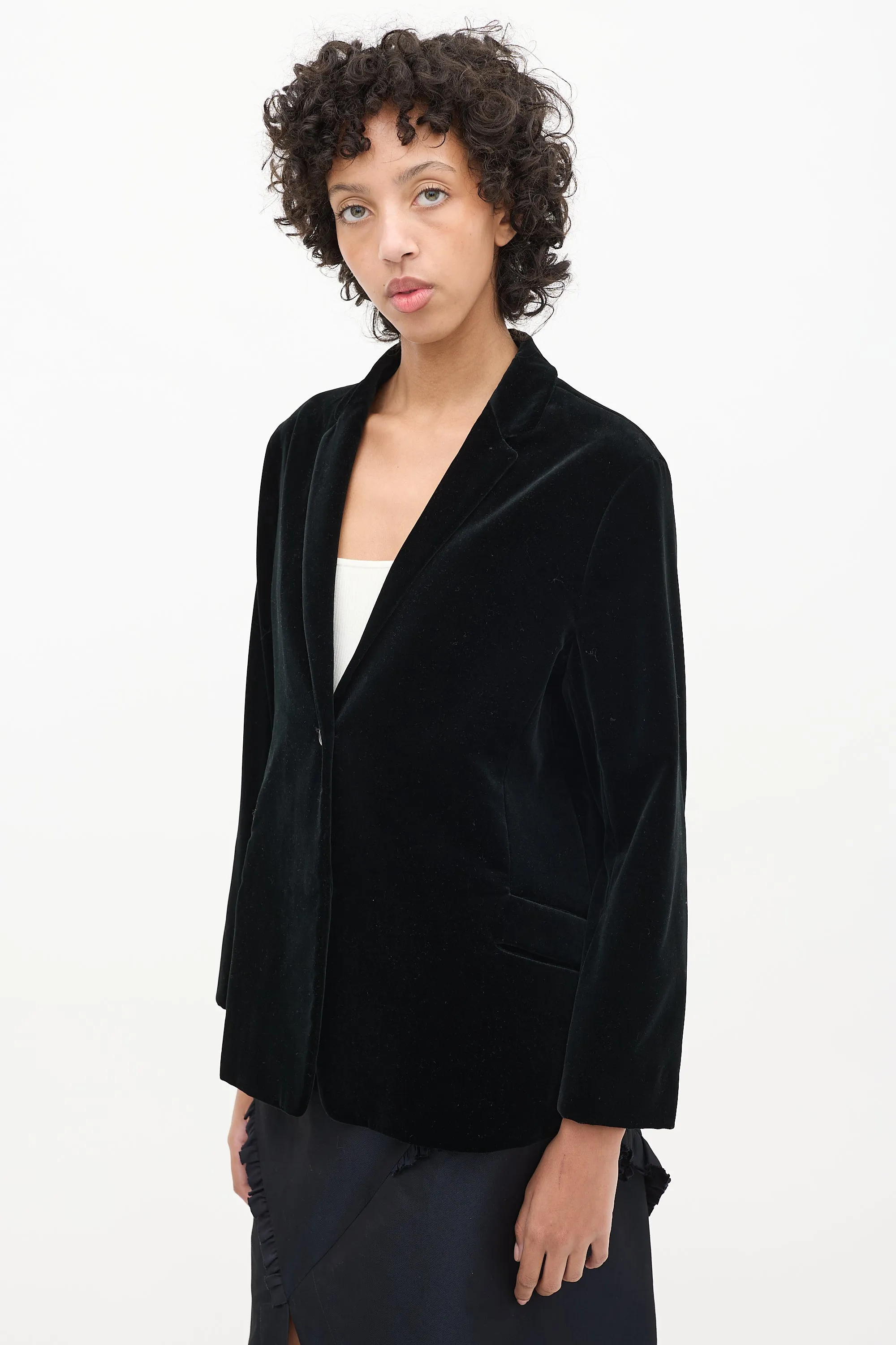Black Velvet & Cashmere Blend Blazer