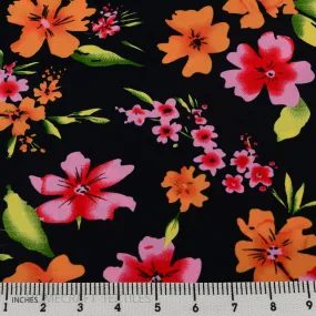 Black Vibrant Floral Cotton Print