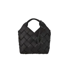 Black Woven Basket Bag
