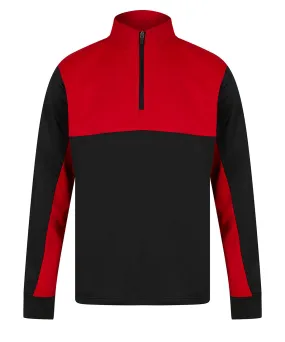 Black/Red - Kids ¼-tracksuit top