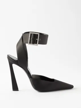 Blade 110 crystal-embellished silk-satin pumps