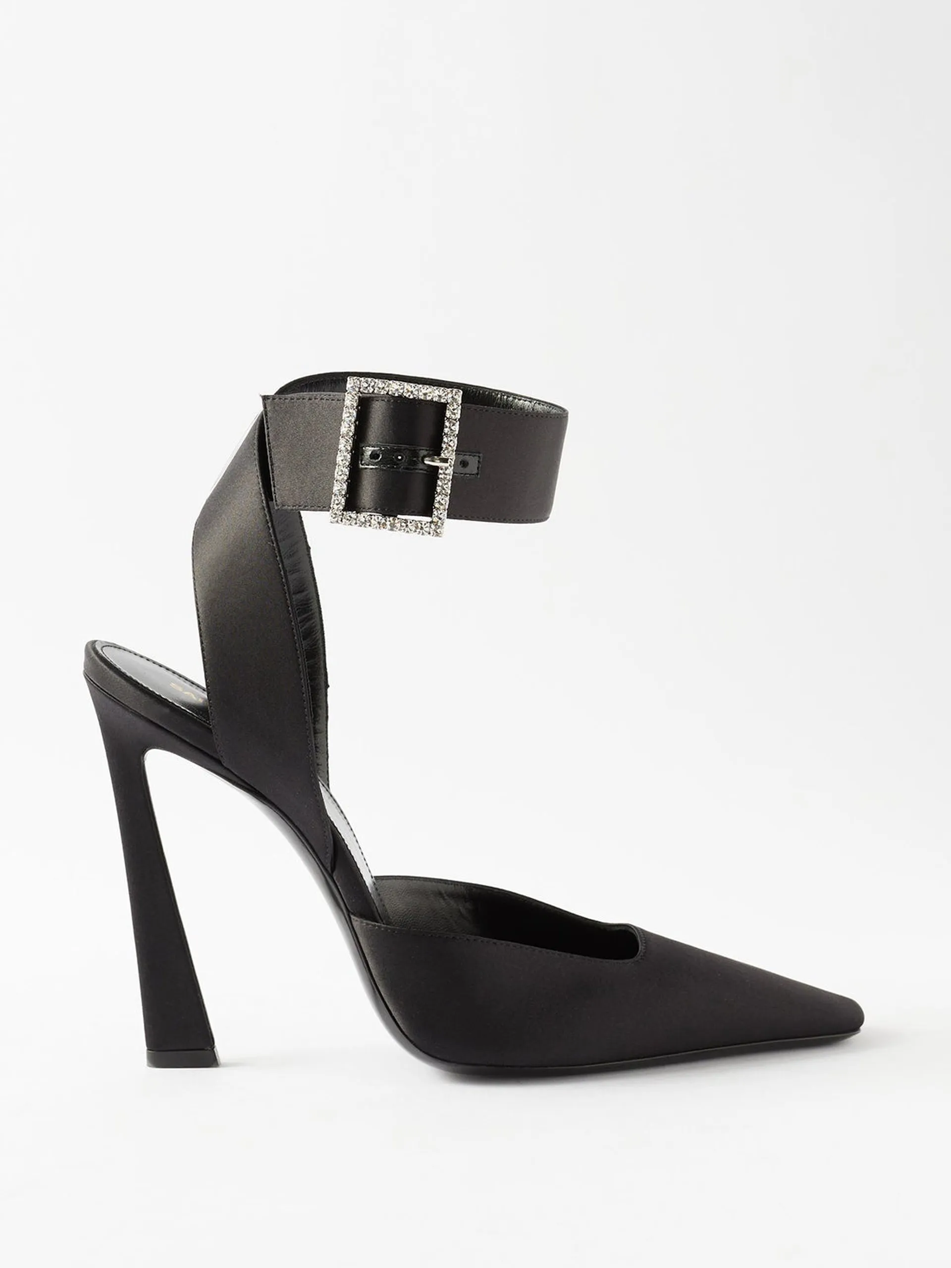 Blade 110 crystal-embellished silk-satin pumps