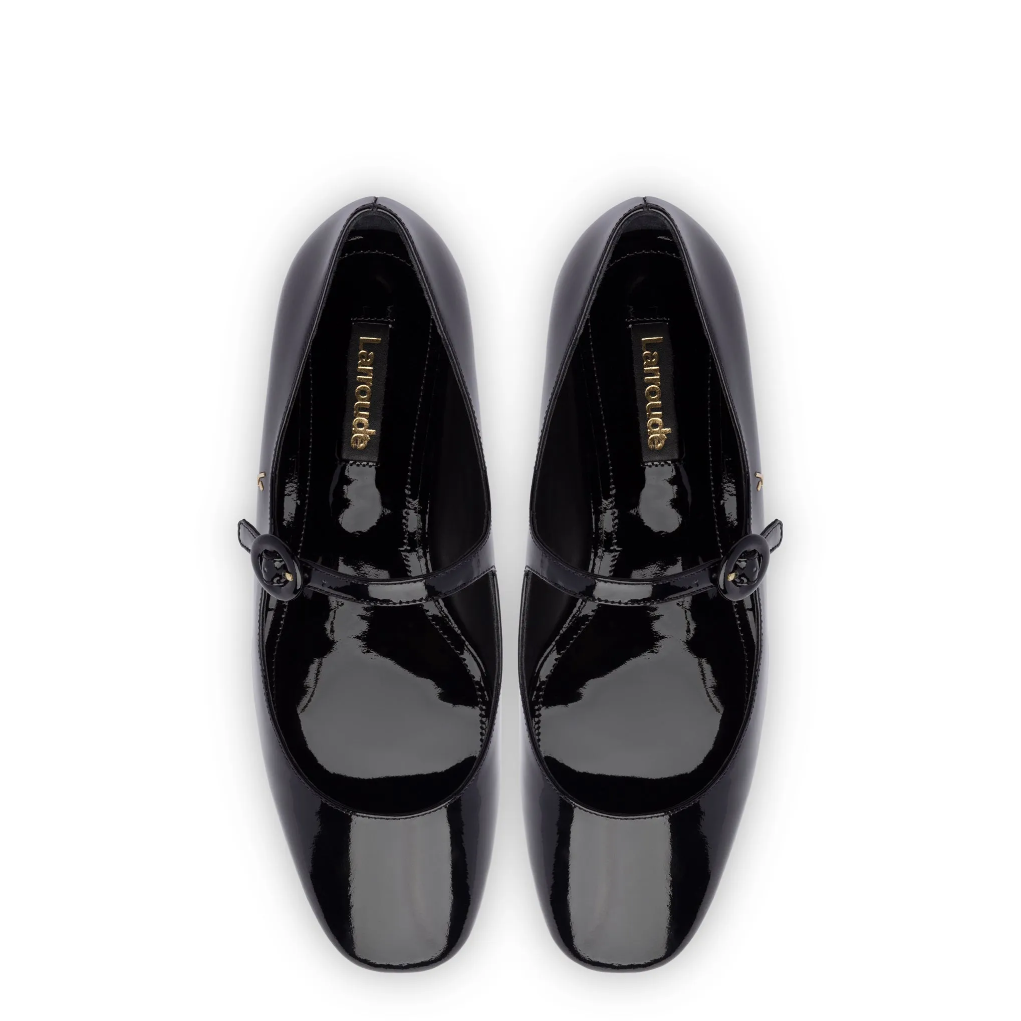 Blair Ballet Flat In Black Patent by Larroudé