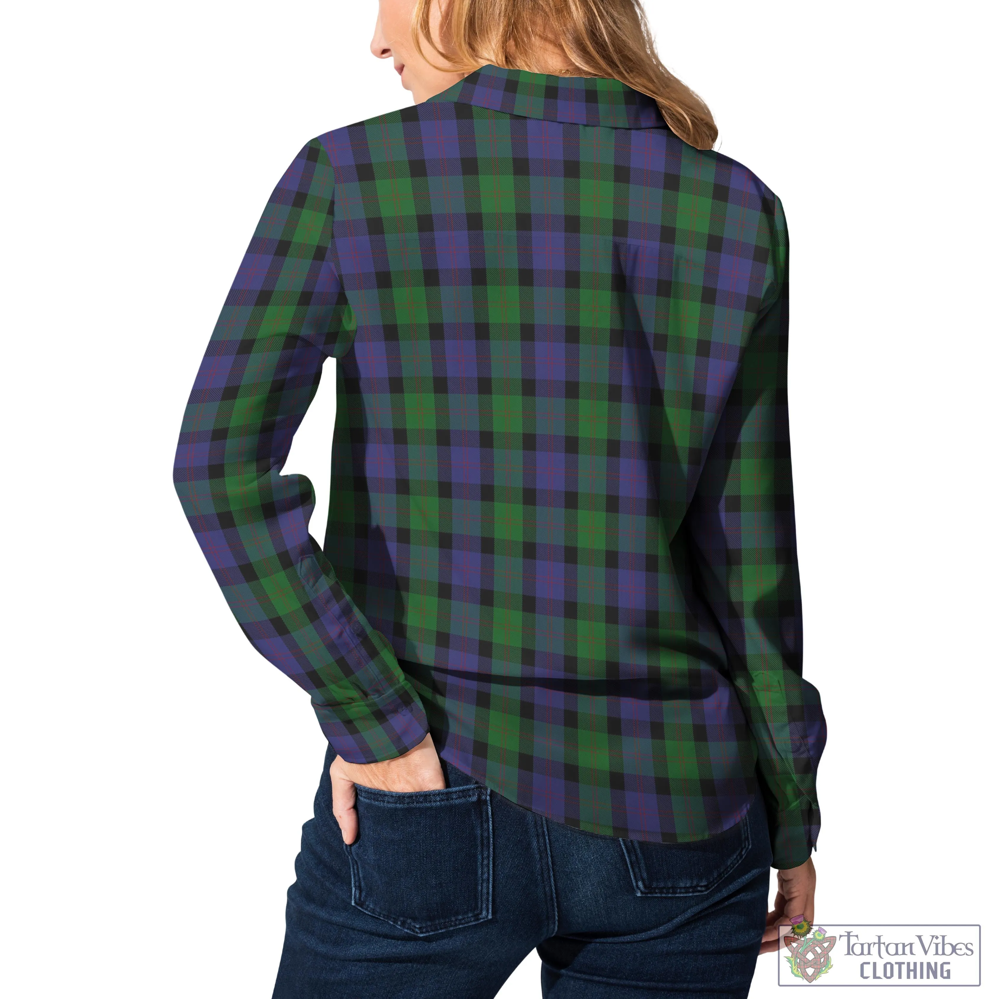 Blair Tartan Women's Casual Shirt with Family Crest